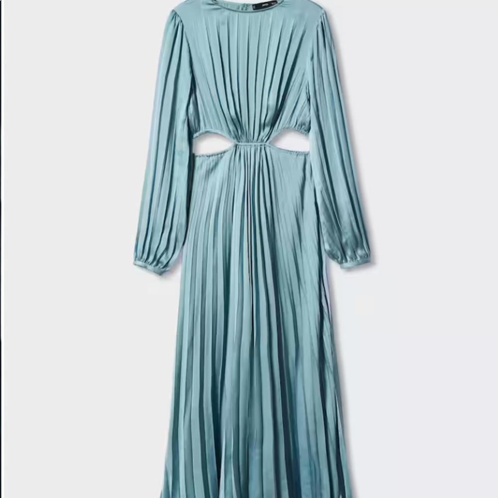 MANGO - pleated satin dress with tags